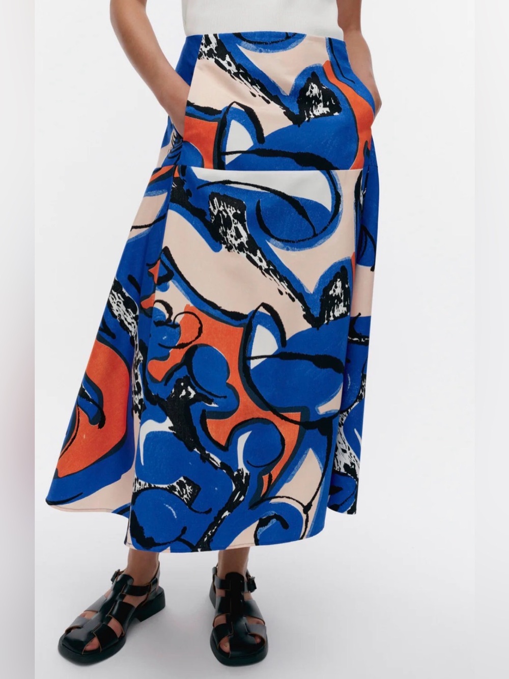 Marimekko Puutarha Eldfamn Cotton Skirt Size 46 New - Picture 8 of 8